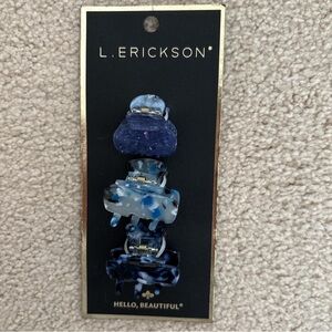 L. Erickson Blue Hair Clips Set